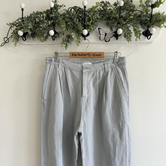 Topshop mid rise lightweight straight leg pants in blue New size 10 - Picture 5 of 6